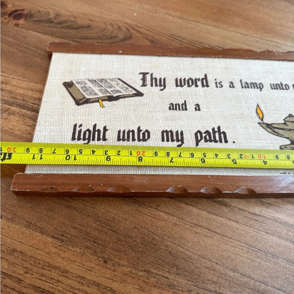Religious Wall Plaque with Lamp and Bible - Brown and Cream